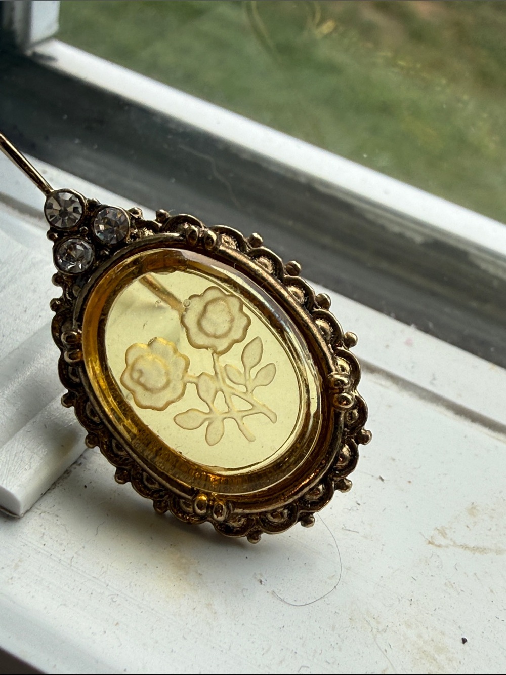 Vintage yellow earrings with flowers